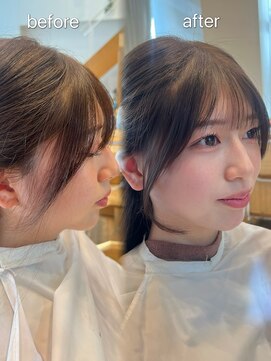バイオレット 表参道店(Violet) 顔周りカットミディアムレイヤーシースルーバングぱっつん