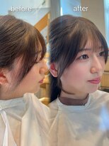バイオレット 表参道店(Violet) 顔周りカットミディアムレイヤーシースルーバングぱっつん