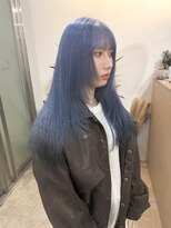 ラニヘアサロン(lani hair salon)&nbsp;ブルーカラー/寒色カラー/青髪/ネイビーブルー/透け感カラー
