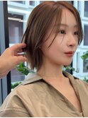 大人ボブ銀座レイヤーカット有楽町ミディアムボブベージュ