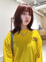 ニール 名古屋 伏見 丸の内(NEELU)&nbsp;【NEELU_misa】オレンジブラウン ミディアムウルフ