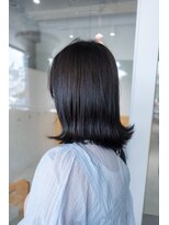 ワッカ(wacca)&nbsp;ボブ　外ハネボブ　アッシュ　ネイビー