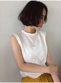 【invitation】アッシュブラウン大人前下がりショートボブ