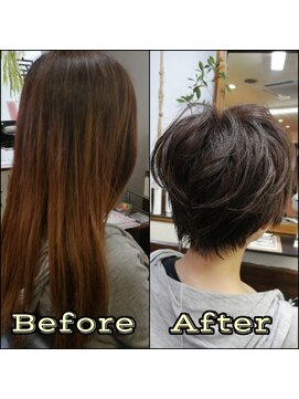 フィリア 台原店(Filea) 【BeforeAfterばっさりショート】スガワラ担当