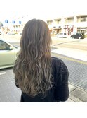 バレイヤージュ×グレー ニュアンスカラー