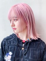 ピンクベージュ_かきあげロングマロンベージュ_8518