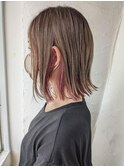 ミルクティーベージュ×インナーピンク★　藤原