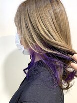 アズール 草加(azule) イヤリングカラー パープル ケアブリーチ