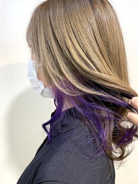 アズール 草加(azule) イヤリングカラー パープル ケアブリーチ