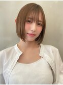 韓国前髪顔周り×切りっぱなしボブ【心斎橋/髪質改善】
