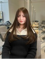 ノク 渋谷(nok) バブみレイヤー_美髪ピンクブラウン切りっぱなしボブ