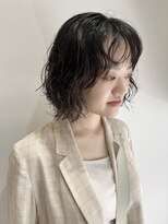 ウクラ バイ レシッド 池袋(uchla by rcid)&nbsp;黒髪/小顔ボブ×ウェーブパーマ/大人ボブ/エアウェーブ/ボブルフ