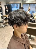 STYLE藤沢メンズマッシュ黒髪刈り上げなしシャドウパーマ