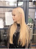 プラチナブロンド/髪質改善/ダブルカラー/ケアブリーチ/20代