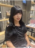 暗髪/グレージュ/レイヤーカット/コテ巻き