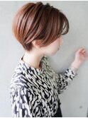 大人可愛い20代30代40代黒髪前下がりショートボブ丸みショート◎