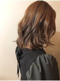 ミディアムボブ×ゆる巻きウェーブ