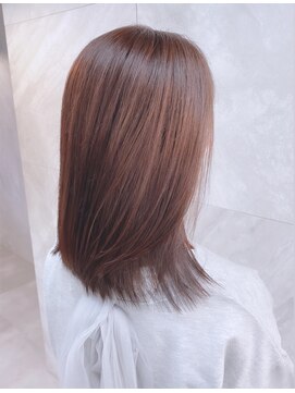 ドゥマン(Demain) ブリーチなし/透明感溢れる/ピンクベージュ/小顔/レイヤー