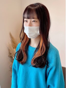 ナブラ(NABLA) イヤリングカラー　オレンジ　リラクシー/オルチャンヘア