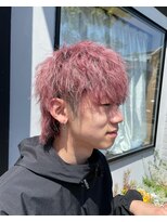 チャプター 問屋町(chapter)&nbsp;ピンクベージュマッシュウルフケアブリーチダブルカラーツイスパ