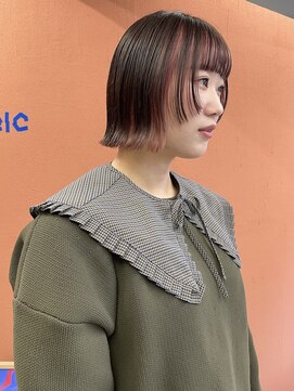 ウェルク(welc) デザインカラー/インナーカラー/ピンク/ボブ/外ハネ