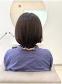 前下がり　くびれ　ショートボブ　髪質改善　ブラウンカラー