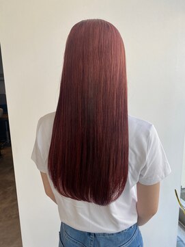 コト 福井大和田店(coto) 福井　ブリーチカラー　ダブルカラー　コーラルピンク　髪質改善