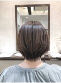 前髪あり大人マッシュショート30代40代50代SIGN大倉山グレージュ