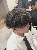 波巻きスパイラルマッシュシャドウパーマ×メンズメッシュ
