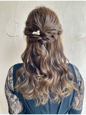 結婚式お呼ばれセット　ハーフアップ