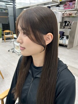 ビューナゴヤ 名駅(VIEW NAGOYA) 黒髪/ボブルフ/小顔/おくれ毛/顔まわりカット/前髪カット