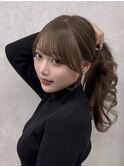 韓国ウェーブヘア前髪カットレイヤーカット髪質改善銀座