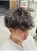 シャドウパーマ/スパイキーショート/ブルーブラック/津田沼