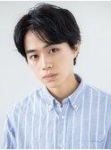 20代30代ビジカジ学生メンズショート七三分けダークアッシュf