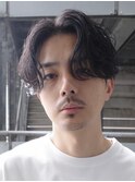 銀座センタパートニュアンスパーマツーブロックメンズパーマ