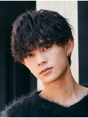 大阪梅田波巻きパーマシャドウパーマツイスパメンズマッシュ◆