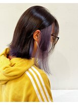 セットアップ 倉敷美和店(SET-UP)&nbsp;インナーカラー春透明感カラーバイオレットボブ