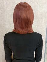 アイリス 天文館店(AIRIS) オレンジブラウン 切りっぱなしボブ 外ハネボブ 髪質改善 20代