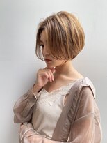 ロンドプランタン 恵比寿(Lond Printemps) 【Lond佐野】小顔丸みショート サイドパート 透明感カラー