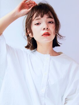 エムスラッシュ たまプラーザ(M.SLASH) 無造作/オン眉/外ハネボブ/耳かけ/暖色系カラー/たまプラーザz2