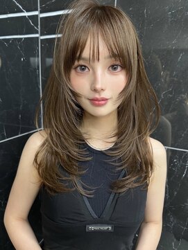 サイン 表参道(SIGN) 韓国ヘアーハッシュカットレイヤーカットグレージュブリーチ無し