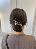 シニヨン　アップスタイル　結婚式　訪問着ヘア　着物ヘア