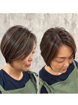 ティダスマイル ふじみ野店(tida smile) 脱白髪染め★白髪ぼかしハイライト大人美人ショート