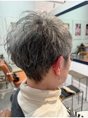 グレイヘアーショートスタイル