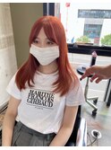 オレンジカラーハイトーン艶髪