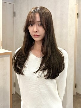 透明感カラー オリーブベージュ レイヤーカット