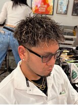 メゾンフォーメン 心斎橋店(Maison for men) メッシュカラー ハードツイストパーマ テーパーフェード