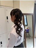 体育祭ヘア編み上げツイン