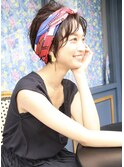 ショートヘアターバンアレンジ