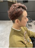 爽やかメンズ☆無造作ツーブロックマッシュナチュラルレッド